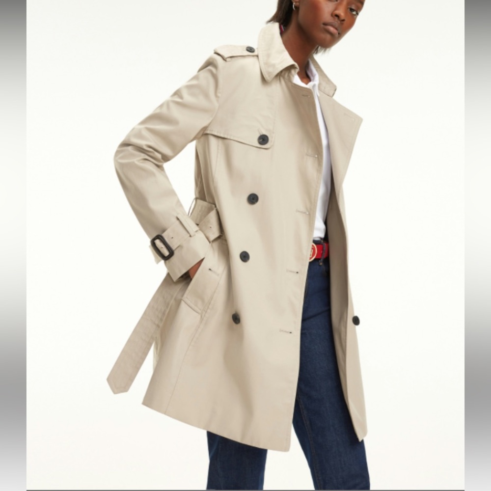 Tommy Hilfiger Beige Belted Trench Coat XS